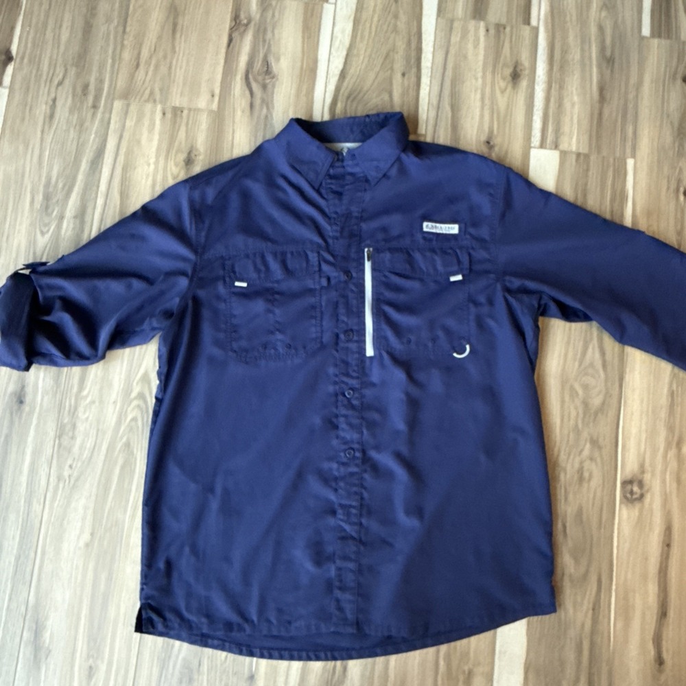 RealTree‎ Fishing Windbreaker Zip Jacket Size  L Patriot Blue Fly Fishing Blue